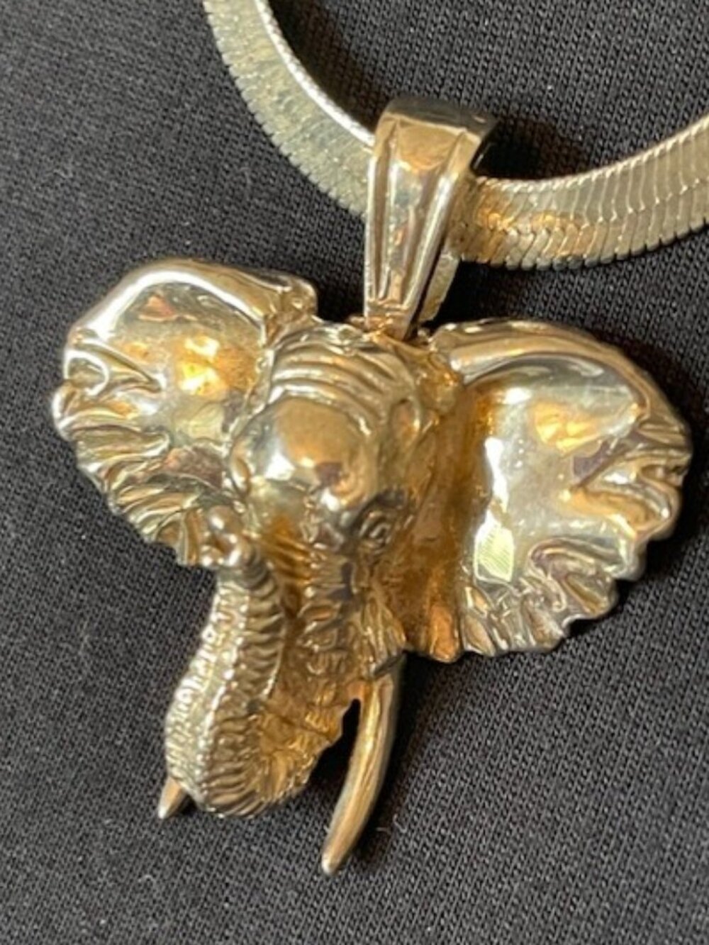 Sterling Elephant with tusk pendant